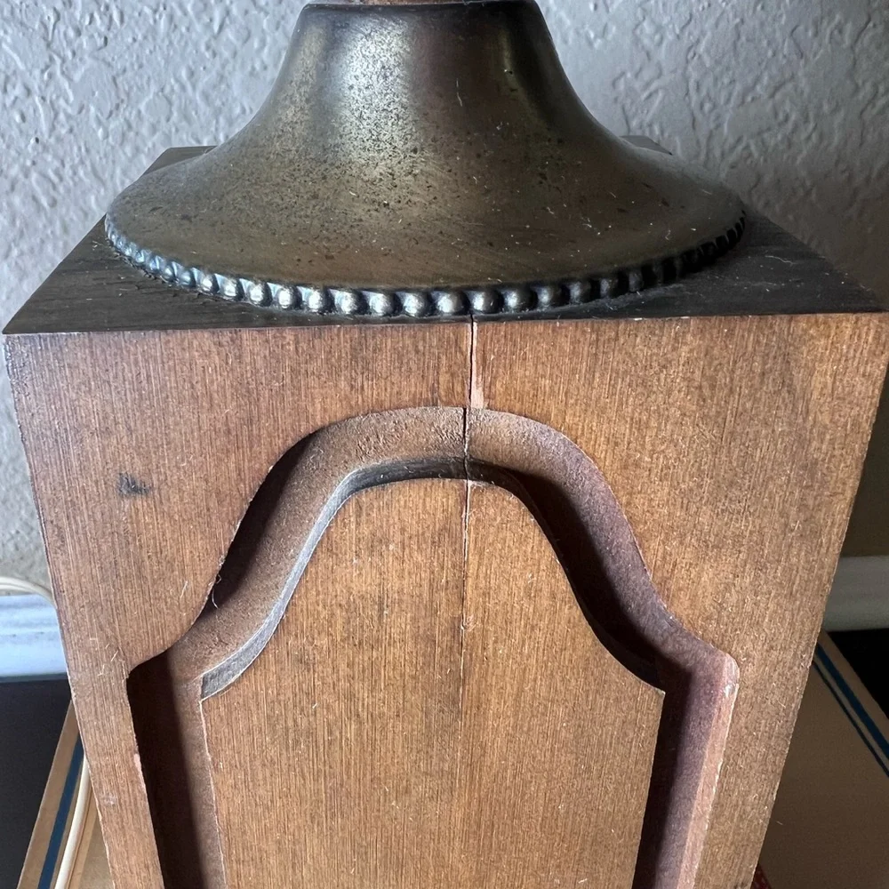 Vintage 1970’s Federal Style Pair American Eagle Lamps, Solid Wood, Brass, Ameri